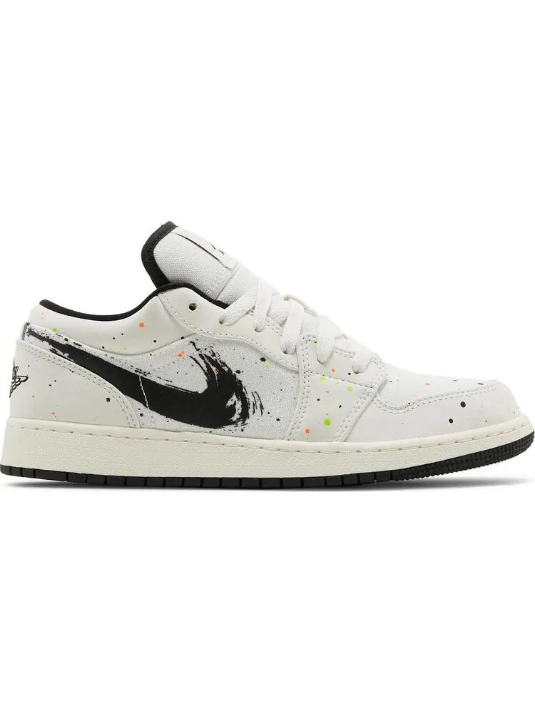 Кроссовки Air Jordan 1 Low SE GS Paint Splatter — изображение 1 из 8, бежевый