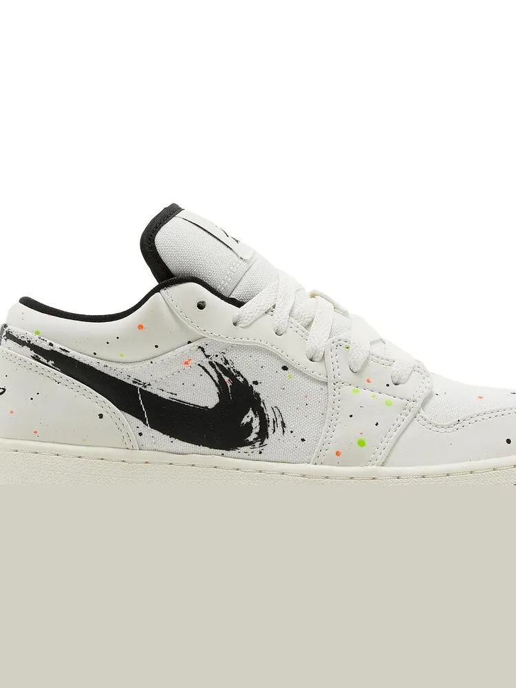 Кроссовки Air Jordan 1 Low SE GS Paint Splatter — изображение 2 из 8, бежевый