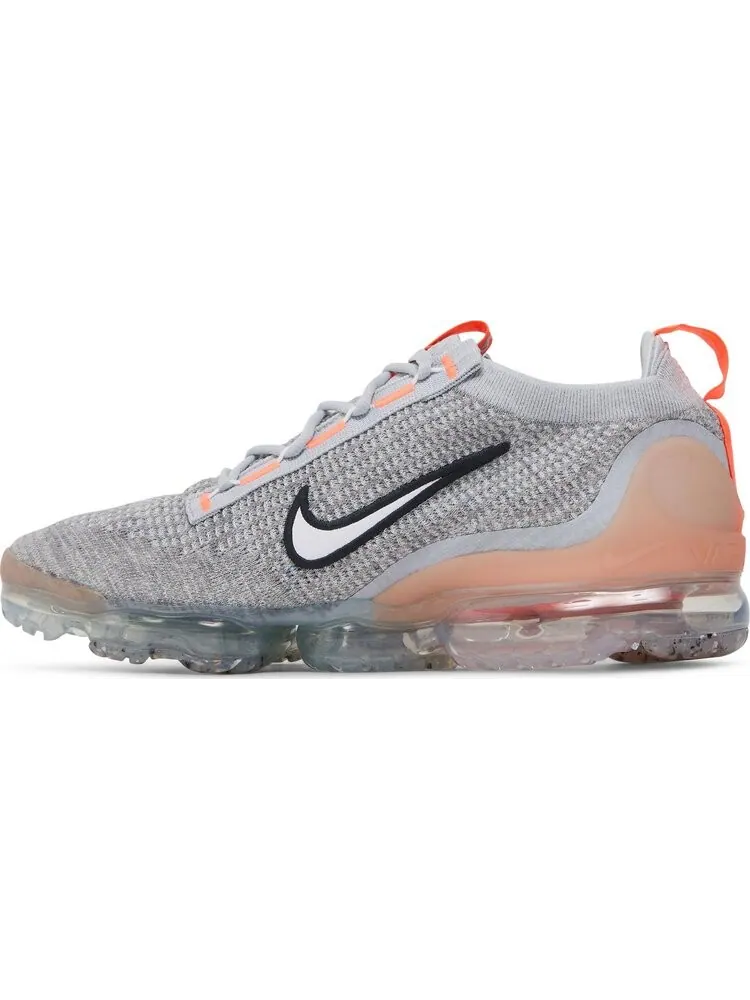 Кроссовки Nike Air VaporMax 2021 Flyknit 'Grey Fog Bright Mango' — изображение 3 из 8, серый
