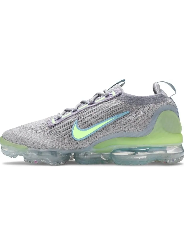 Кроссовки Nike Air VaporMax 2021 Flyknit 'Grey Light Liquid Lime' — изображение 3 из 8, серый