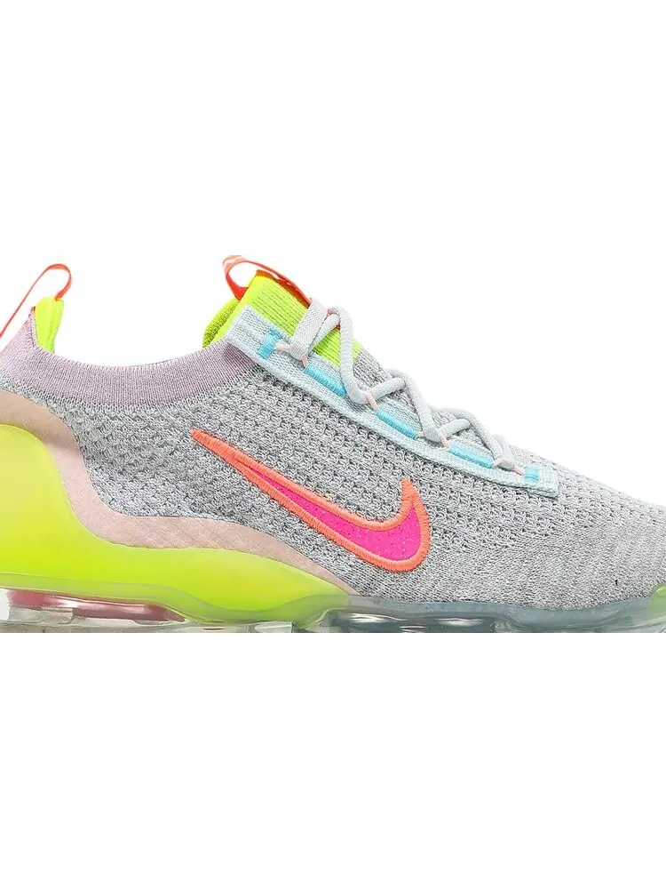 Кроссовки Nike Wmns Air VaporMax 2021 Flyknit 'Neon' — изображение 2 из 8, серый
