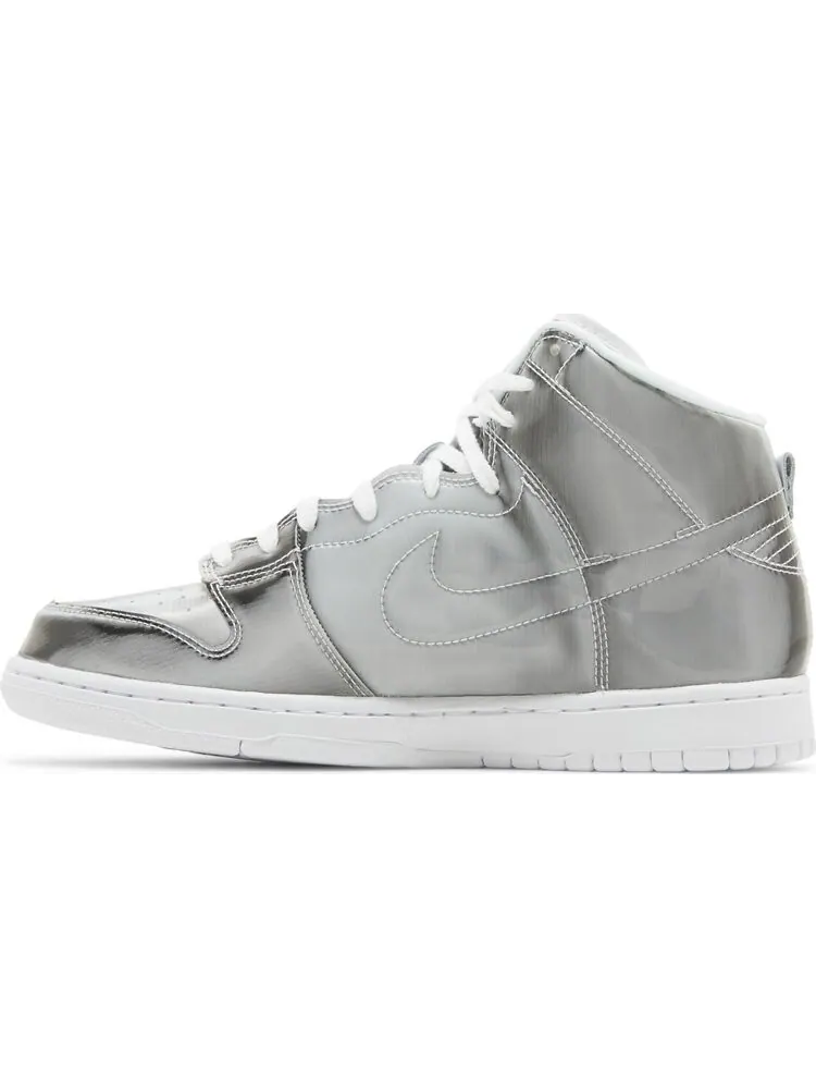 Кроссовки Nike Dunk High 'Flux' x CLOT — изображение 3 из 8, серебряный