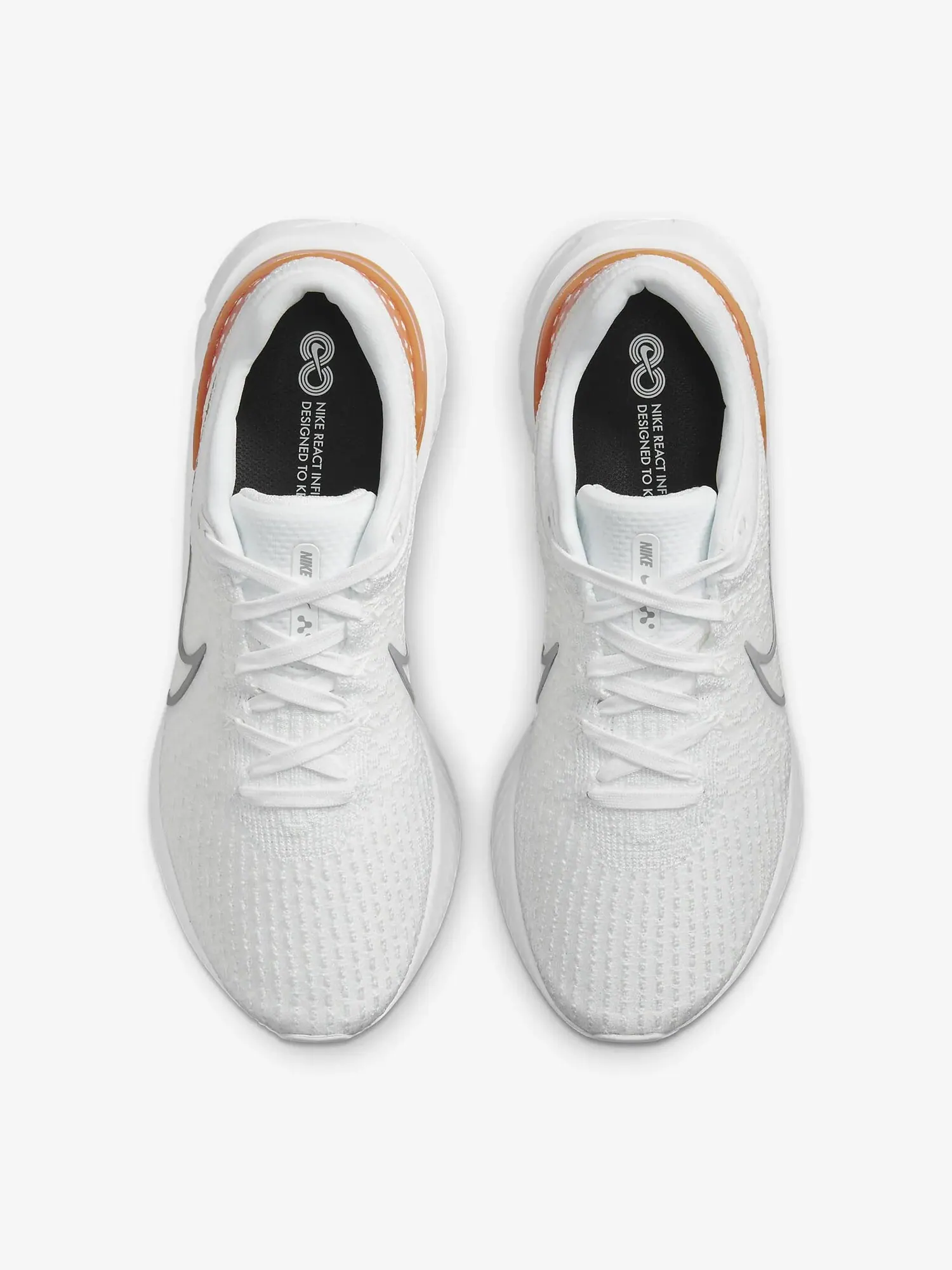 Кроссовки Nike React Infinity Run Flyknit 3 — изображение 3 из 7, белый/оранжевый