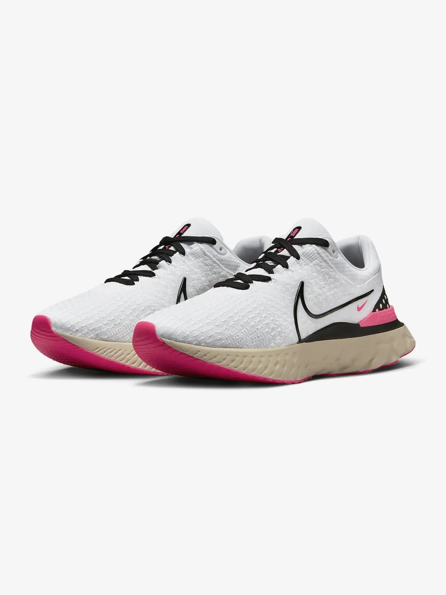 Кроссовки Nike React Infinity Run Flyknit 3 — изображение 2 из 7, белый/бежевый/розовый
