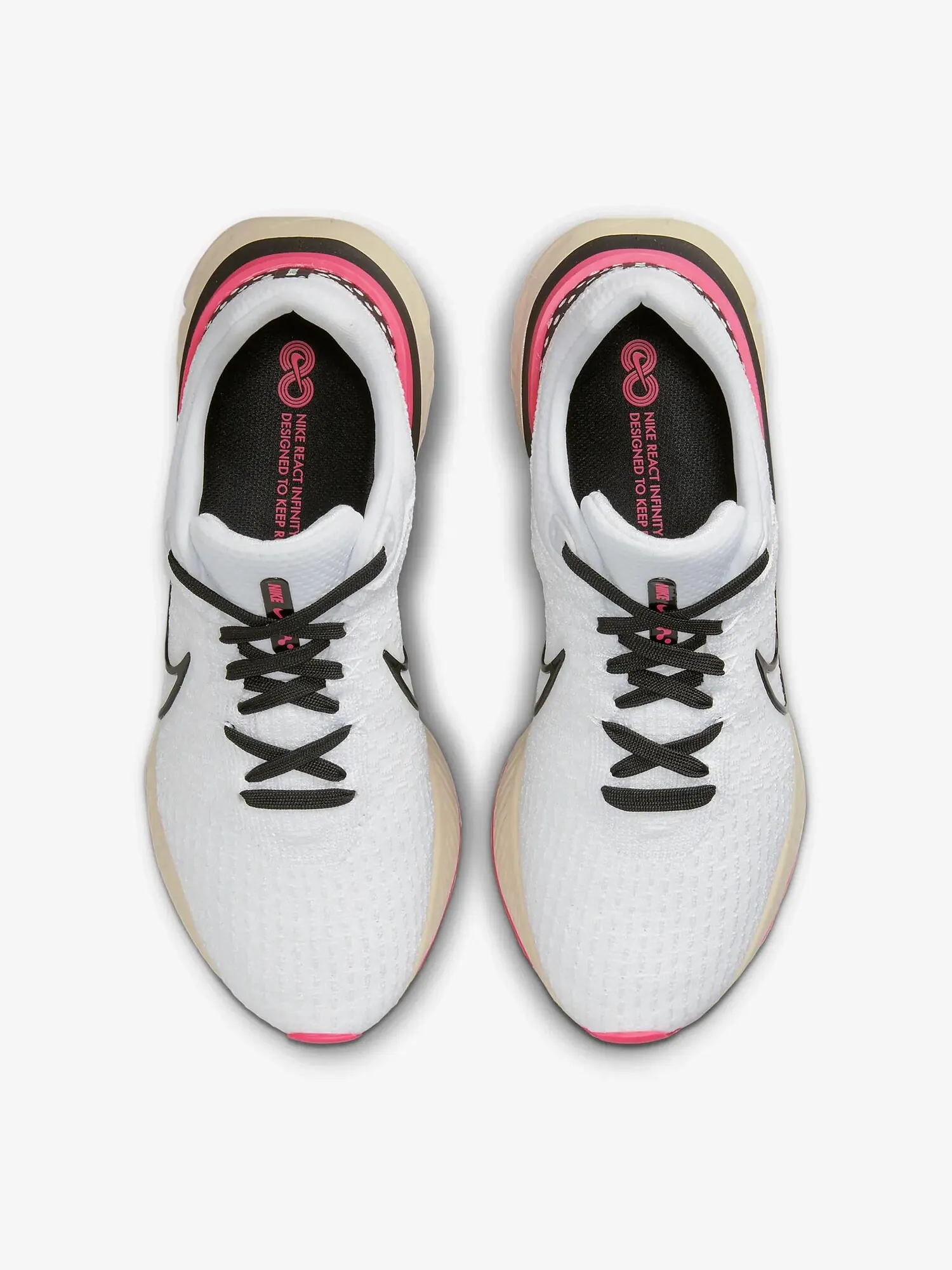Кроссовки Nike React Infinity Run Flyknit 3 — изображение 3 из 7, белый/бежевый/розовый
