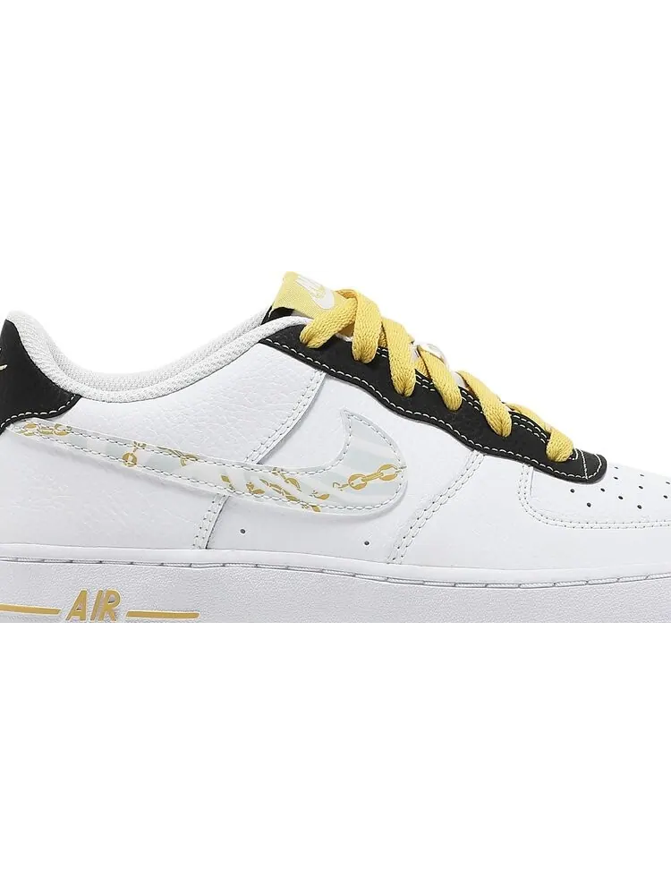 Кроссовки Nike Air Force 1 '07 LV8 GS 'Gold Links Zebra Print' — изображение 2 из 8, белый