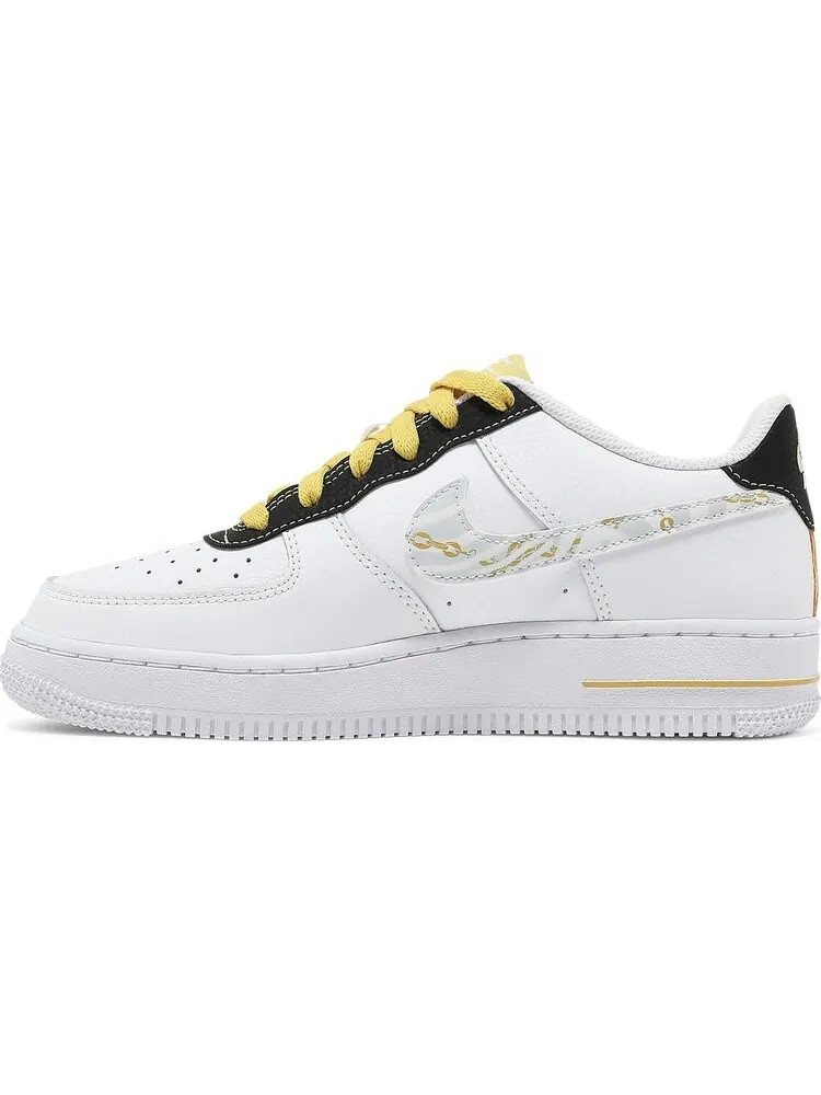 Кроссовки Nike Air Force 1 '07 LV8 GS 'Gold Links Zebra Print' — изображение 3 из 8, белый