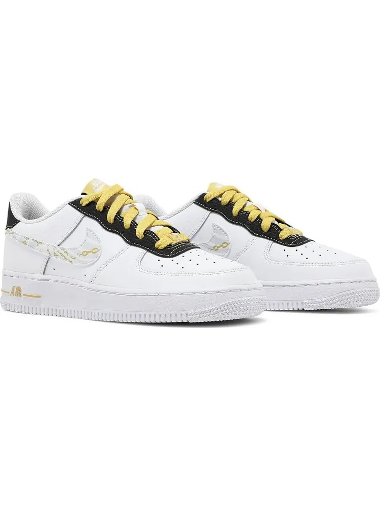 Кроссовки Nike Air Force 1 '07 LV8 GS 'Gold Links Zebra Print' — изображение 8 из 8, белый