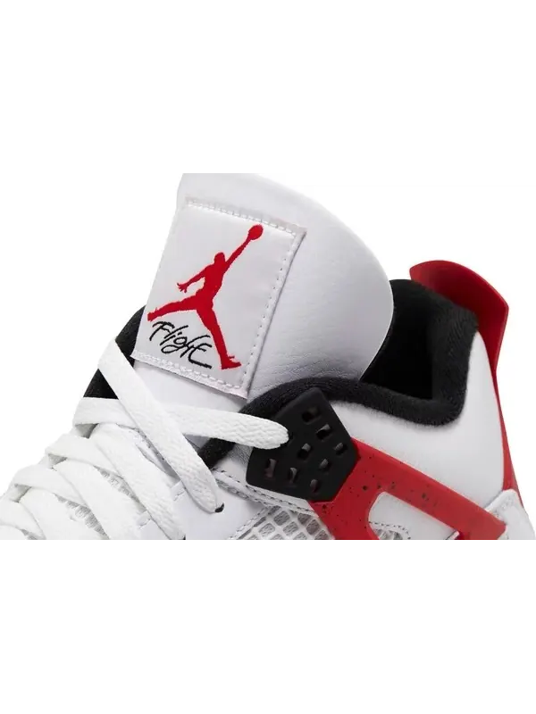 Кроссовки Air Jordan 4 Retro «Красный цемент» — изображение 3 из 6, белый