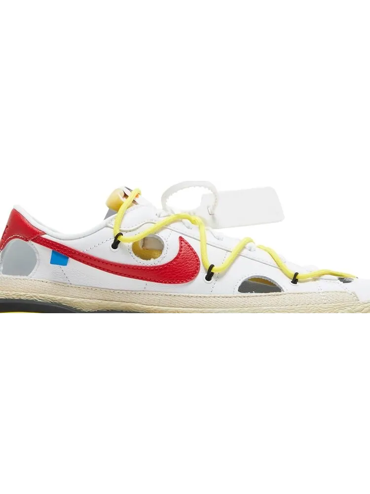 Кроссовки Nike Off-White x Blazer Low 'White University Red' — изображение 2 из 8, белый