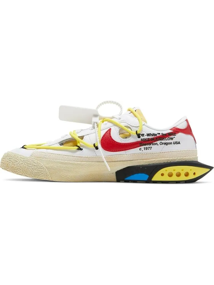 Кроссовки Nike Off-White x Blazer Low 'White University Red' — изображение 3 из 8, белый