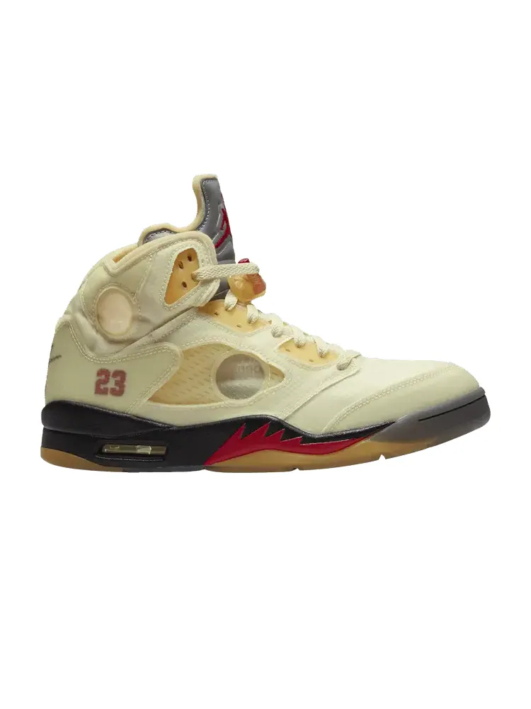 Кроссовки Air Jordan Off-White x Air Jordan 5 SP 'Sail' Sample — изображение 1 из 1, красный//черный
