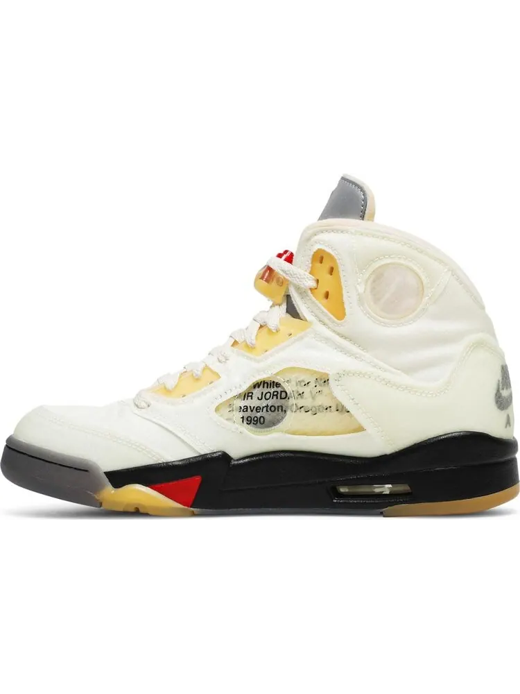 Кроссовки Off-White x Air Jordan 5 SP Sail — изображение 3 из 8, бежевый