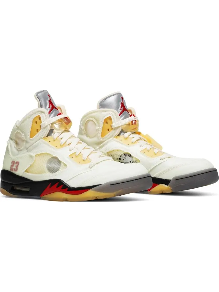 Кроссовки Off-White x Air Jordan 5 SP Sail — изображение 8 из 8, бежевый