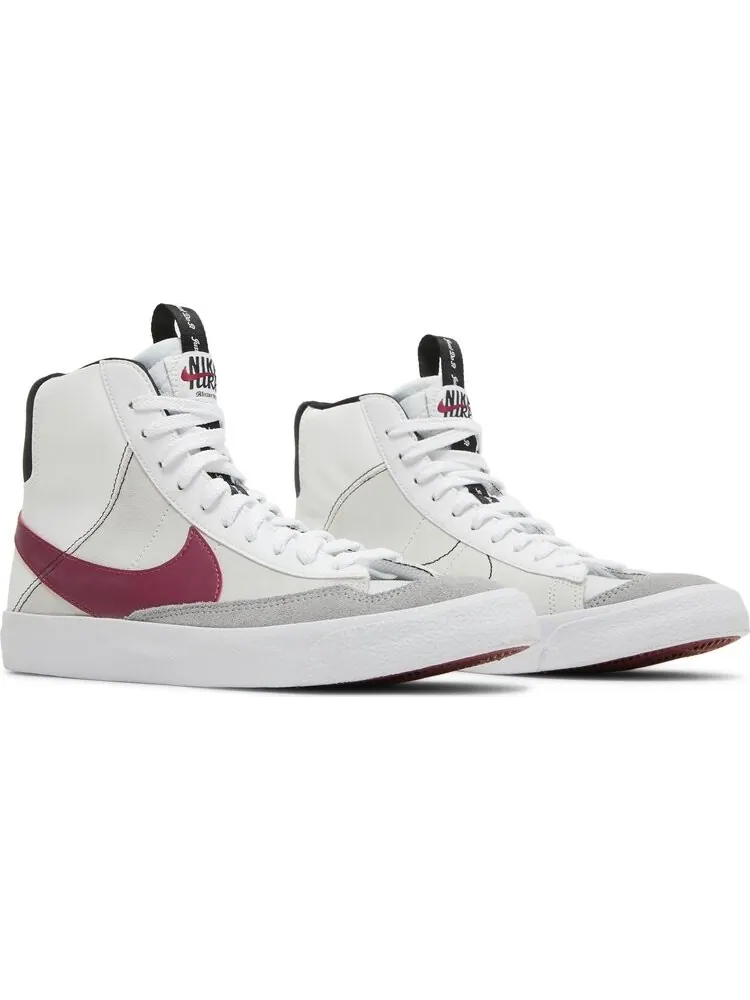 Кроссовки Nike Blazer Mid '77 SE GS 'White Rush Maroon' — изображение 8 из 8, белый