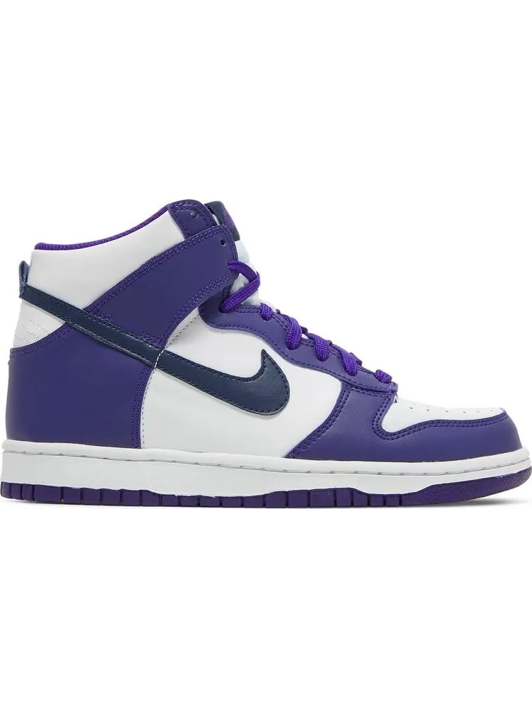 Кроссовки Nike Dunk High GS 'White Midnight Navy' — изображение 1 из 8, фиолетовый