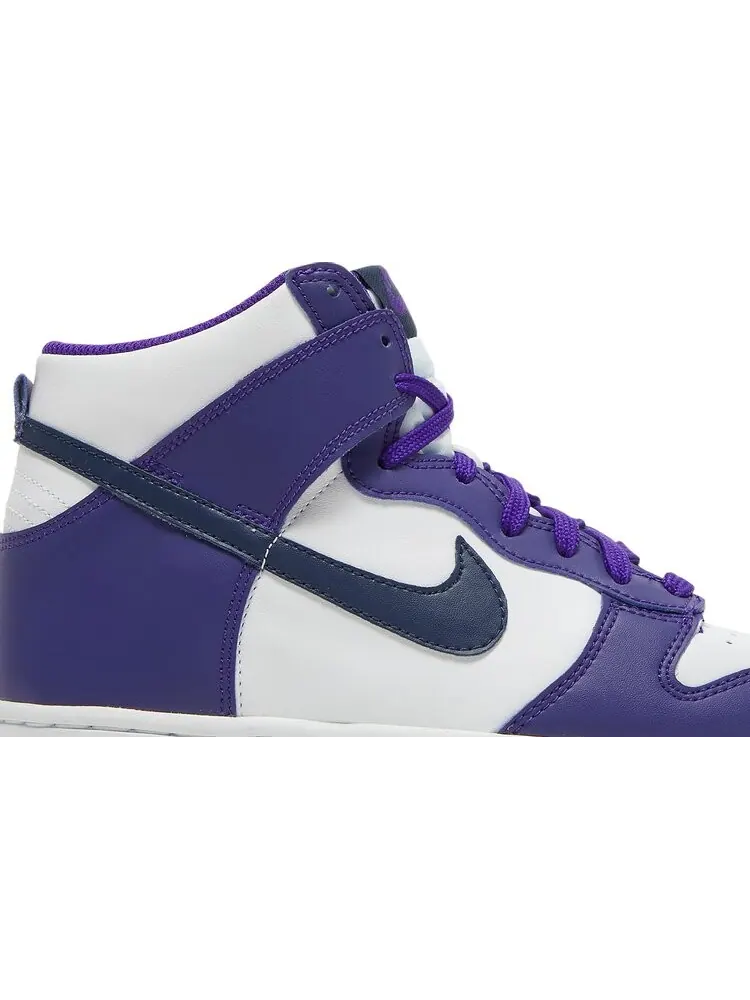 Кроссовки Nike Dunk High GS 'White Midnight Navy' — изображение 2 из 8, фиолетовый
