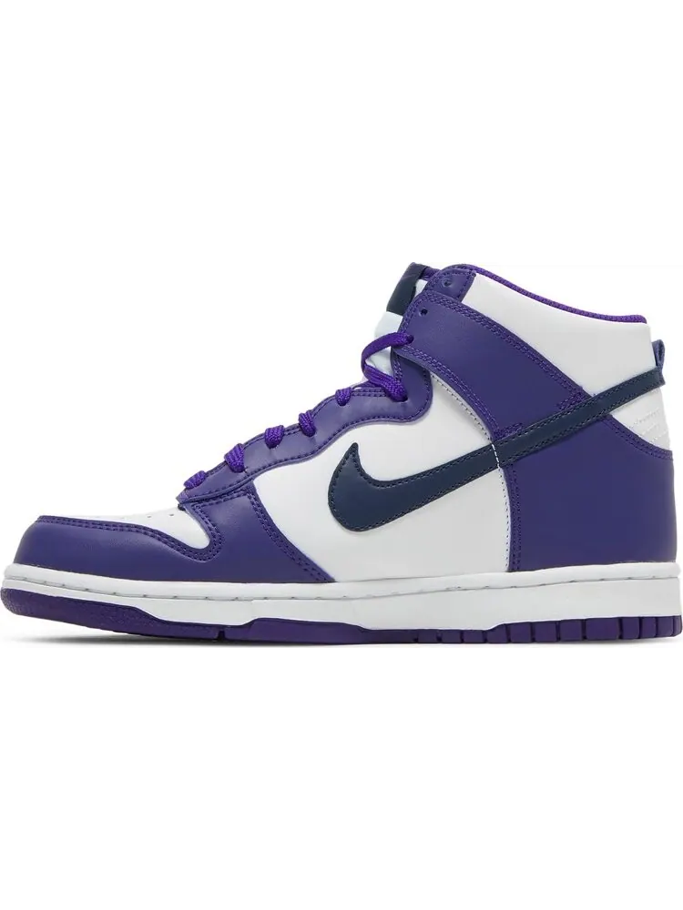 Кроссовки Nike Dunk High GS 'White Midnight Navy' — изображение 3 из 8, фиолетовый