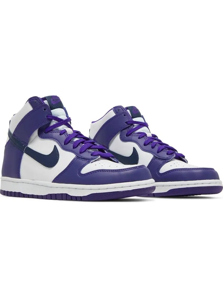 Кроссовки Nike Dunk High GS 'White Midnight Navy' — изображение 8 из 8, фиолетовый