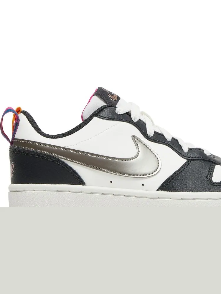 Кроссовки Nike Court Borough Low 2 SE GS 'Summit White Pink Prime' — изображение 2 из 8, белый