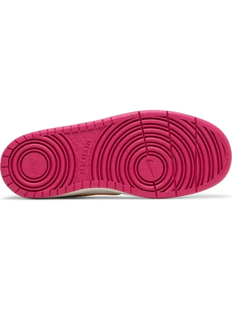 Кроссовки Nike Court Borough Low 2 SE GS 'Summit White Pink Prime' — изображение 4 из 8, белый