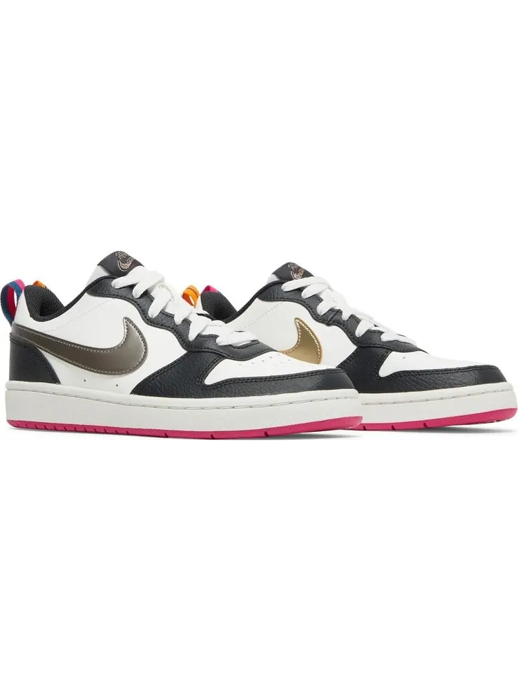 Кроссовки Nike Court Borough Low 2 SE GS 'Summit White Pink Prime' — изображение 8 из 8, белый