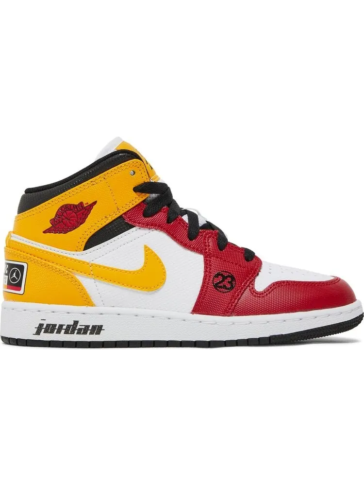 Кроссовки Air Jordan 1 Mid SE GS Motorsport — изображение 1 из 8, белый