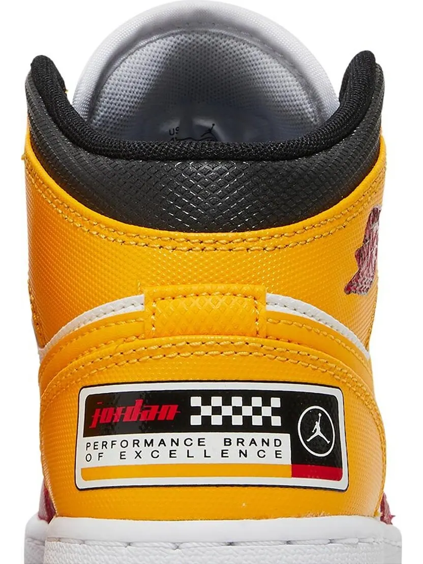 Кроссовки Air Jordan 1 Mid SE GS Motorsport — изображение 7 из 8, белый