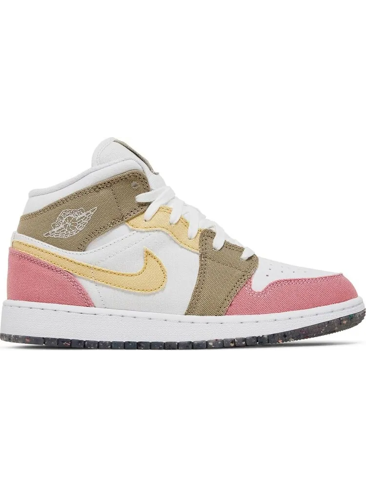 Кроссовки Air Jordan 1 Mid SE GS Pastel Grind — изображение 1 из 8, белый