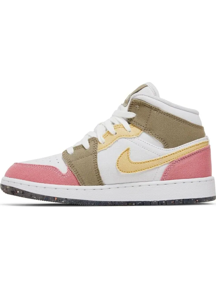 Кроссовки Air Jordan 1 Mid SE GS Pastel Grind — изображение 3 из 8, белый