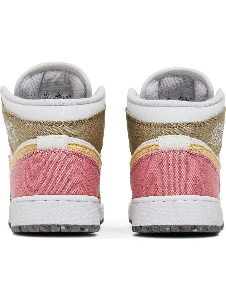 Кроссовки Air Jordan 1 Mid SE GS Pastel Grind — изображение 6 из 8, белый