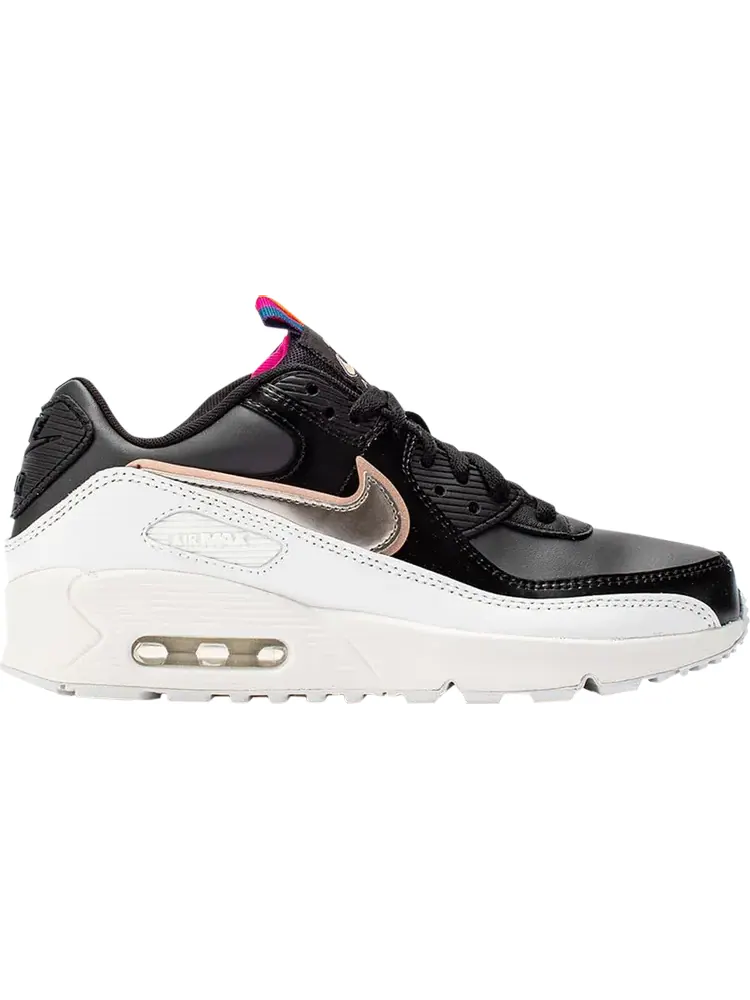 Кроссовки Nike Air Max 90 Leather SE GS 'Off Noir Metallic Pewter' — изображение 1 из 1, черный