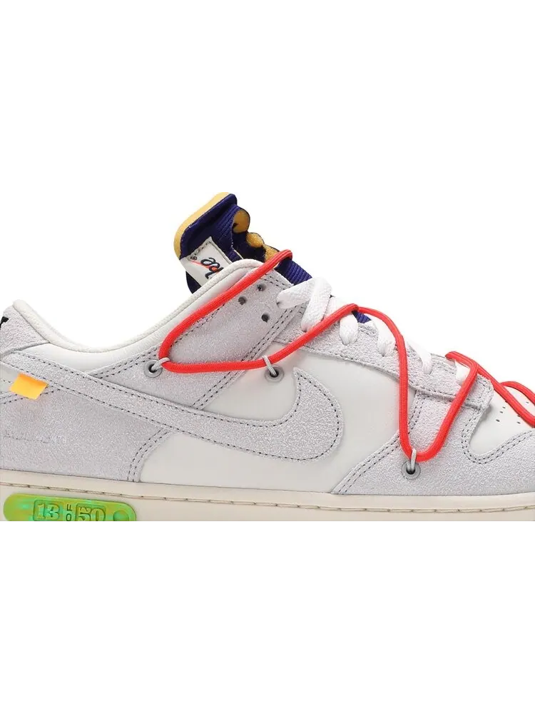 Кроссовки Nike Off-White x Dunk Low 'Lot 13 of 50' — изображение 2 из 8, белый