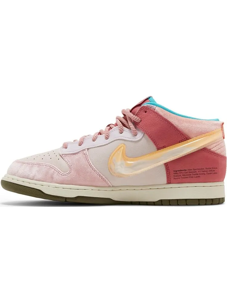 Кроссовки Nike Social Status x Dunk Mid 'Strawberry Milk' — изображение 3 из 8, розовый