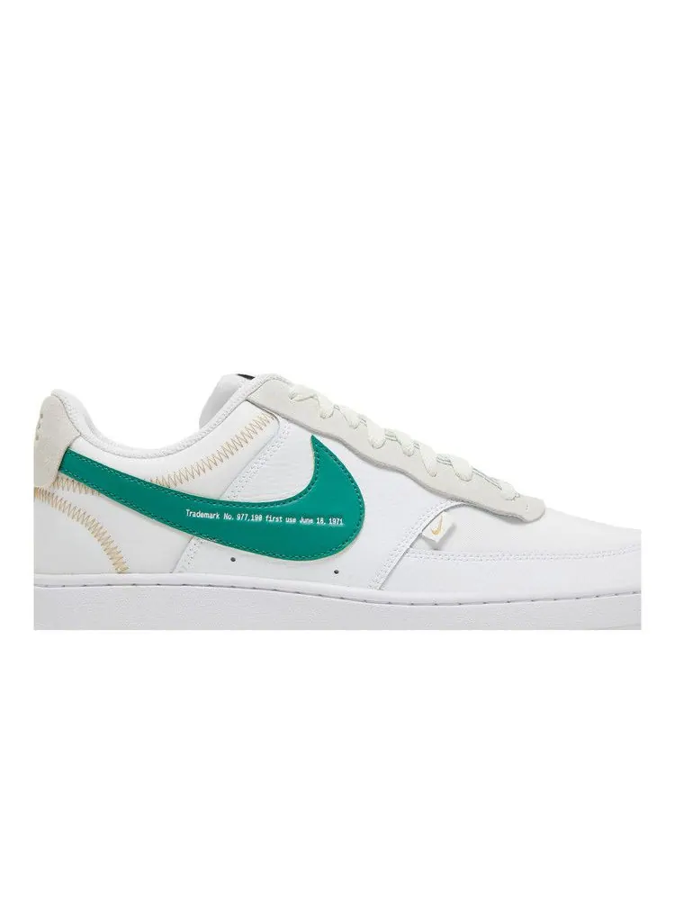 Кроссовки Nike Court Vision Low Premium 'First Use - White Green Noise' — изображение 3 из 9, белый/зеленый/белый