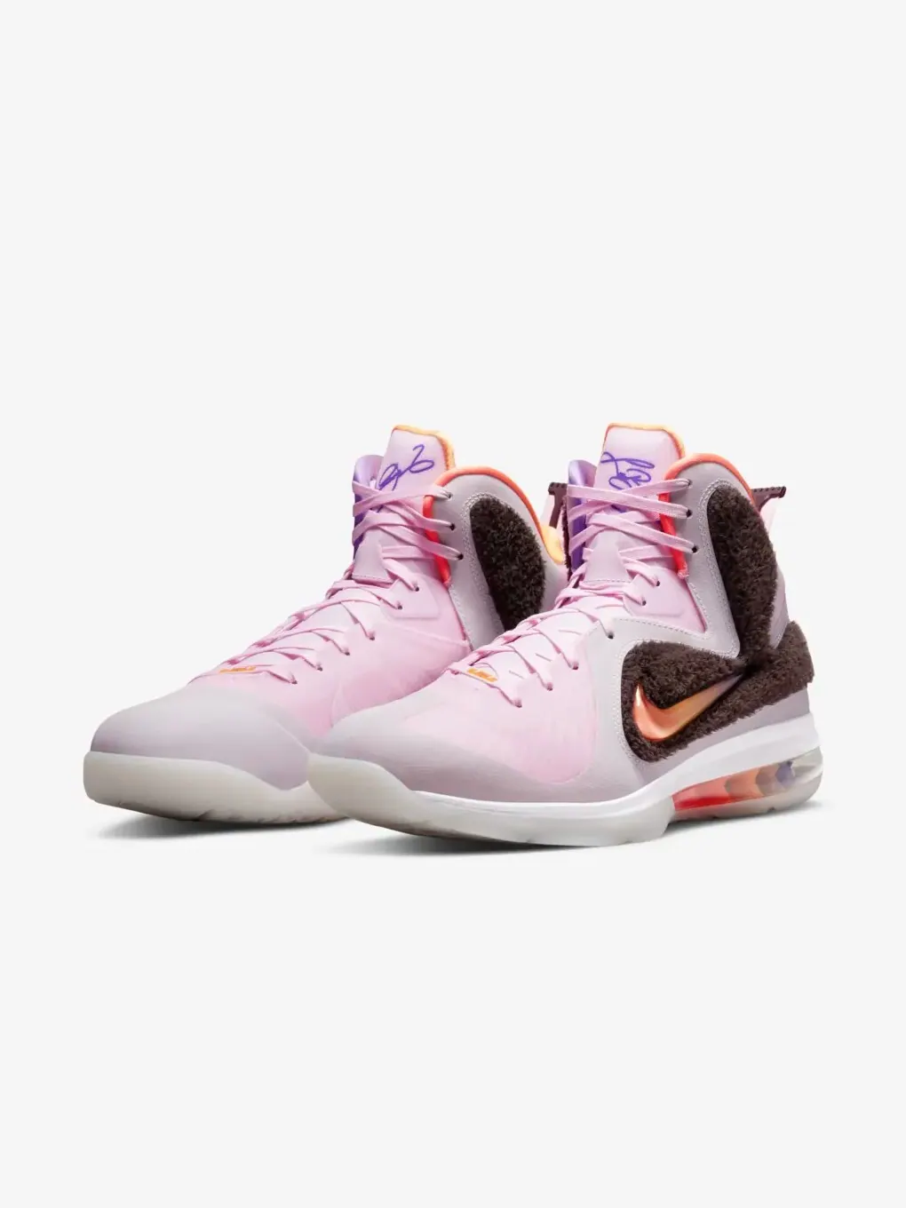 Кроссовки Nike LeBron 9 Retro 'Regal Pink and Velvet Brown' — изображение 2 из 8, розовый