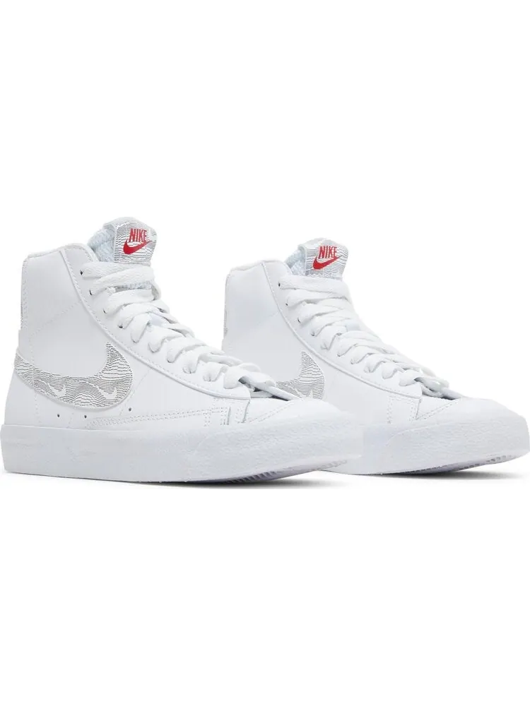 Кроссовки Nike Blazer Mid '77 GS 'White Logo Print' — изображение 8 из 8, белый