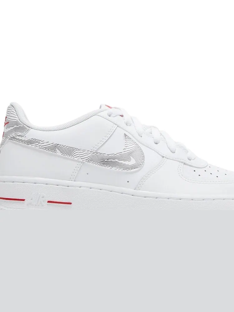 Кроссовки Nike Air Force 1 Low GS 'White University Red' — изображение 2 из 8, белый