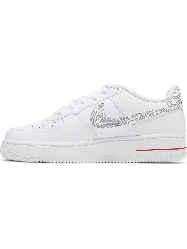 Кроссовки Nike Air Force 1 Low GS 'White University Red' — изображение 3 из 8, белый