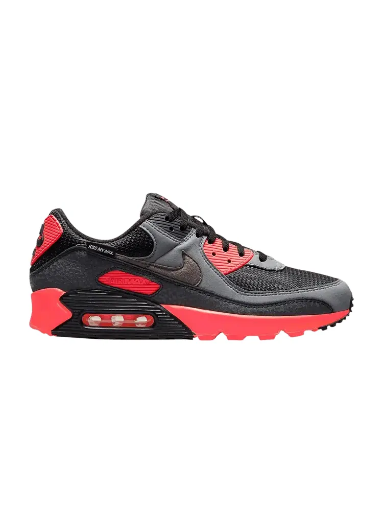 Кроссовки Nike Air Max 90 'Kiss My Airs - Black Laser Crimson' — изображение 1 из 1, черный/темный серый