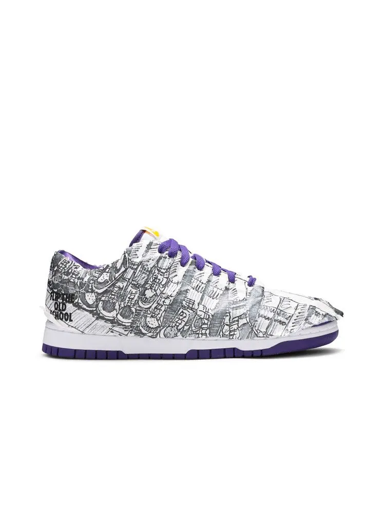 Кроссовки Nike Wmns Dunk Low 'Flip The Old School' — изображение 2 из 9, белый/фиолетовый//черный