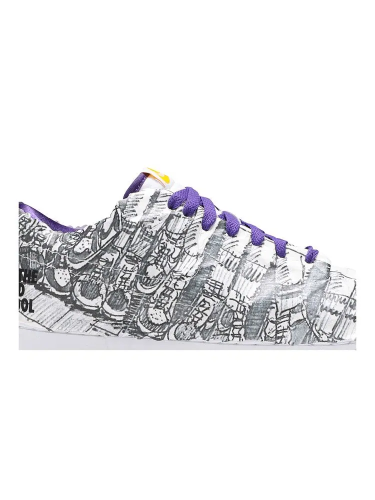 Кроссовки Nike Wmns Dunk Low 'Flip The Old School' — изображение 3 из 9, белый/фиолетовый//черный