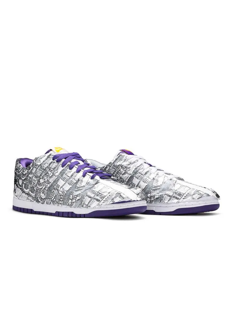 Кроссовки Nike Wmns Dunk Low 'Flip The Old School' — изображение 9 из 9, белый/фиолетовый//черный