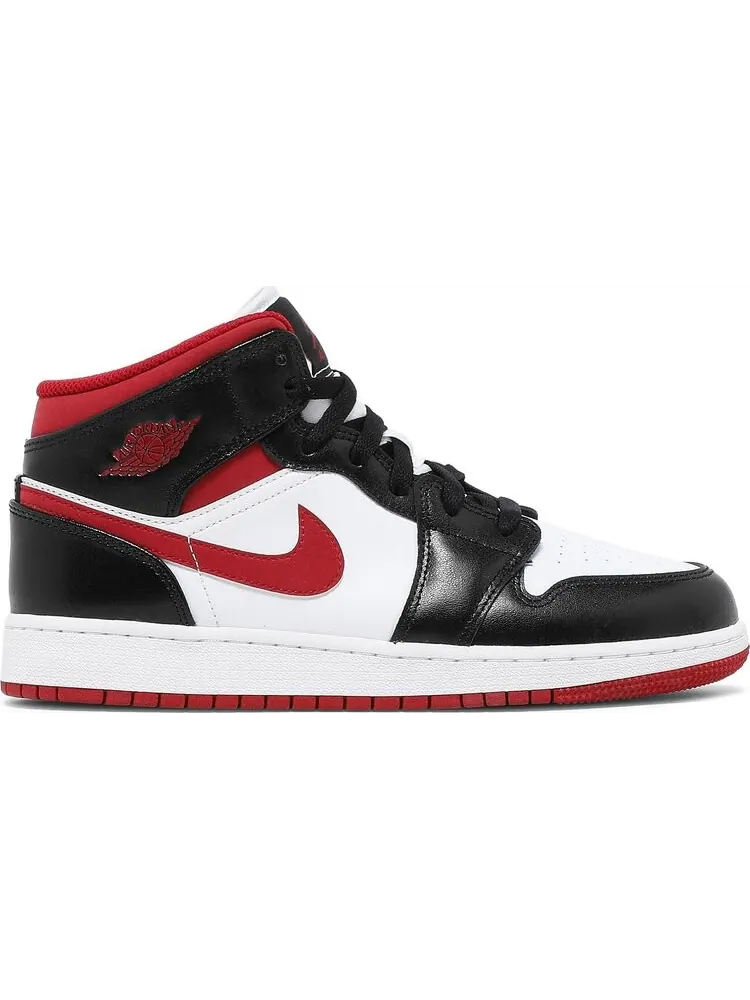 Кроссовки Air Jordan 1 Mid GS Black Gym Red — изображение 1 из 8, белый