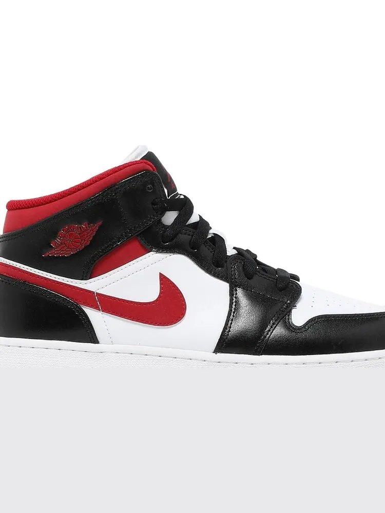 Кроссовки Air Jordan 1 Mid GS Black Gym Red — изображение 2 из 8, белый