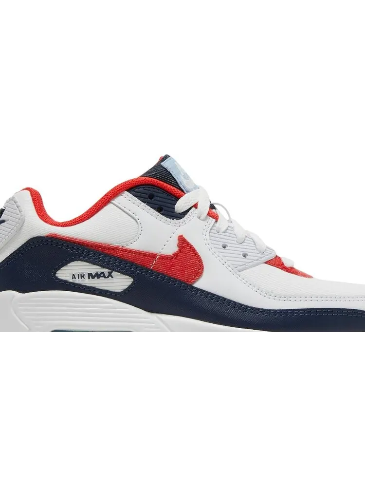 Кроссовки Nike Air Max 90 GS 'USA Denim' — изображение 2 из 8, белый