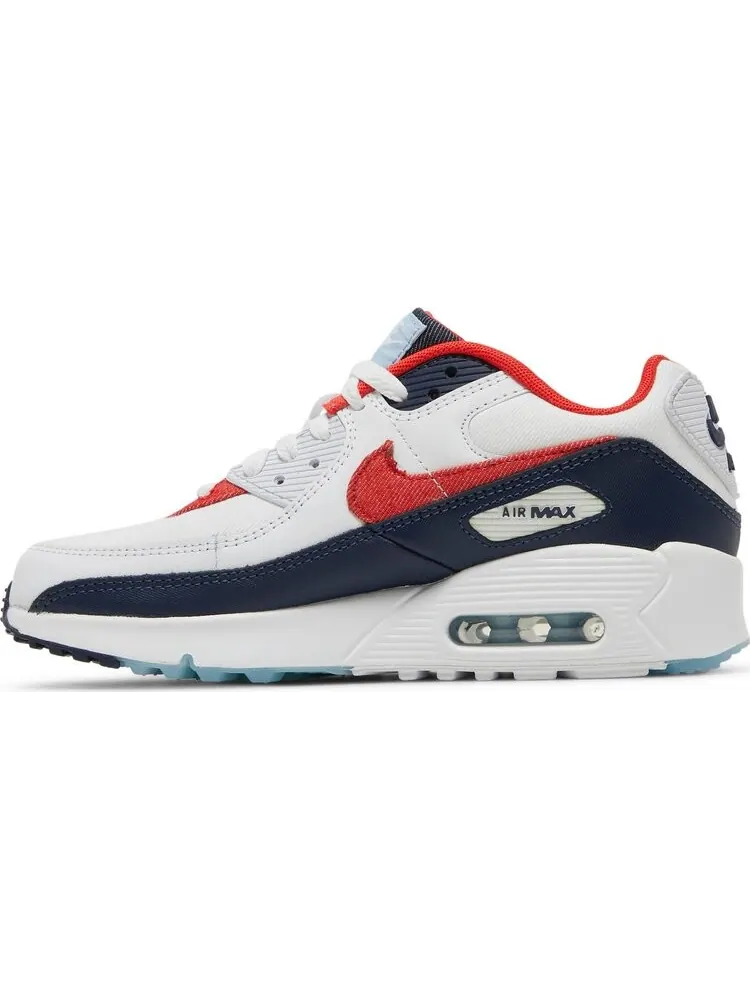 Кроссовки Nike Air Max 90 GS 'USA Denim' — изображение 3 из 8, белый