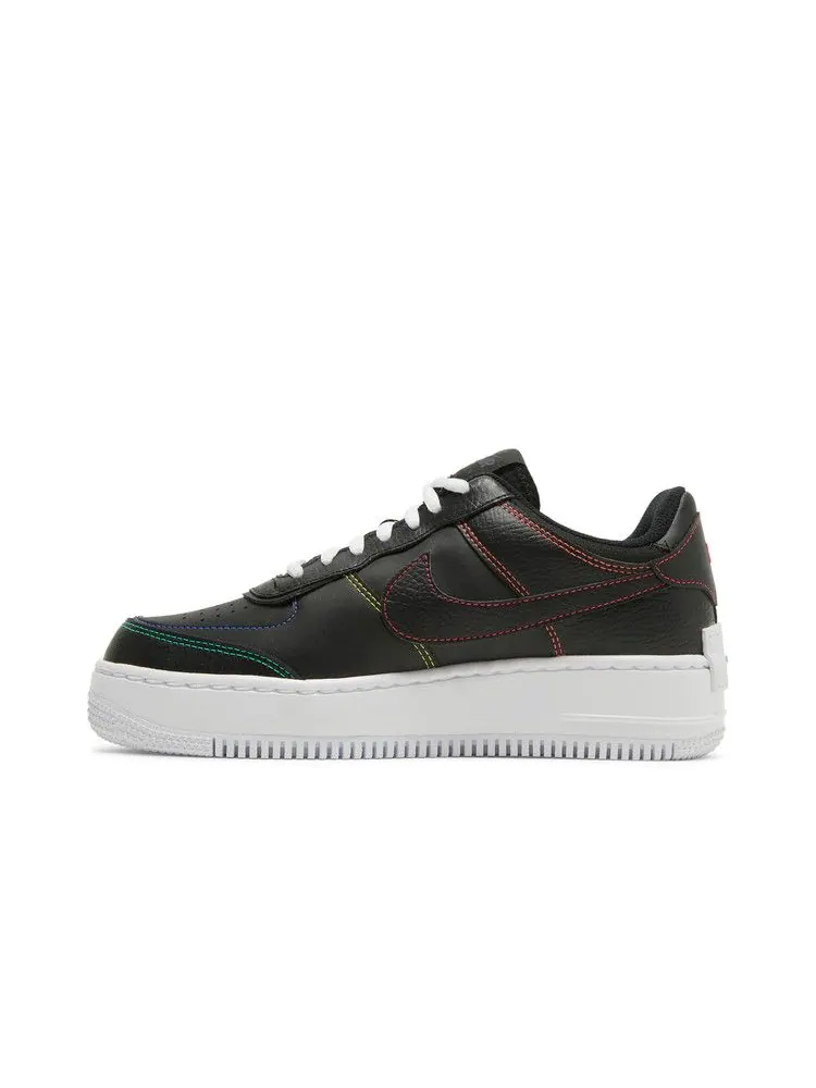 Кроссовки Nike Wmns Air Force 1 Shadow 'Multi Stitch' — изображение 4 из 9, черный/желтый