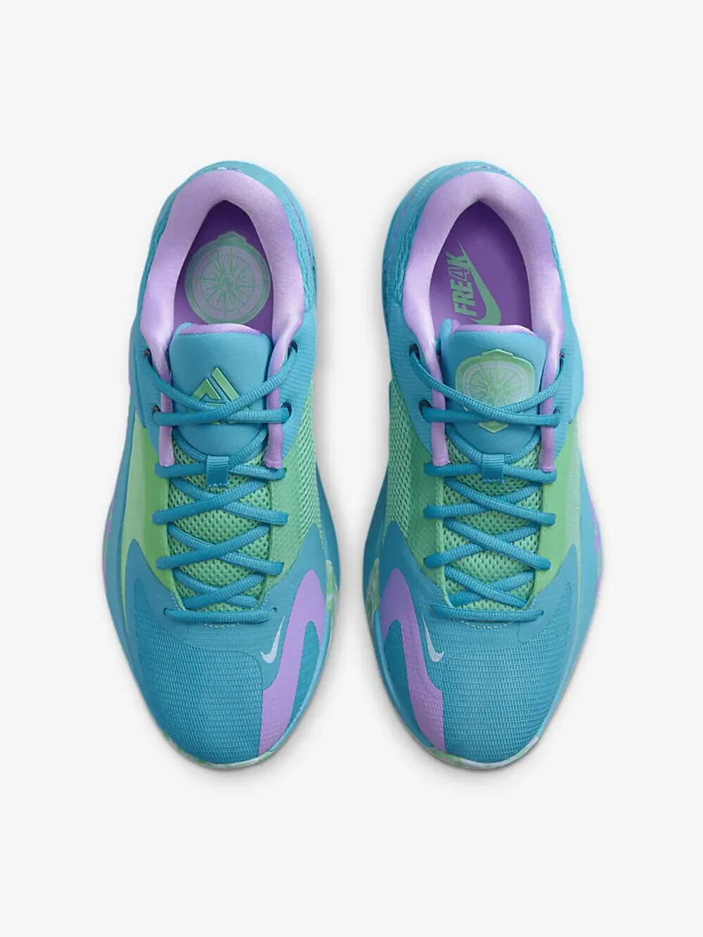 Баскетбольные кроссовки Nike Zoom Freak 4 "Birthstone" — изображение 2 из 5, голубой/зеленый