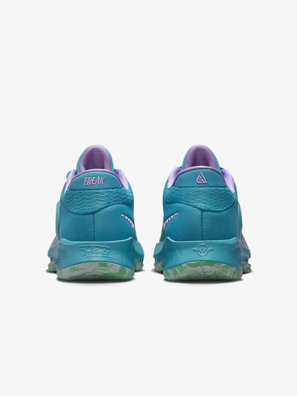 Баскетбольные кроссовки Nike Zoom Freak 4 "Birthstone" — изображение 3 из 5, голубой/зеленый